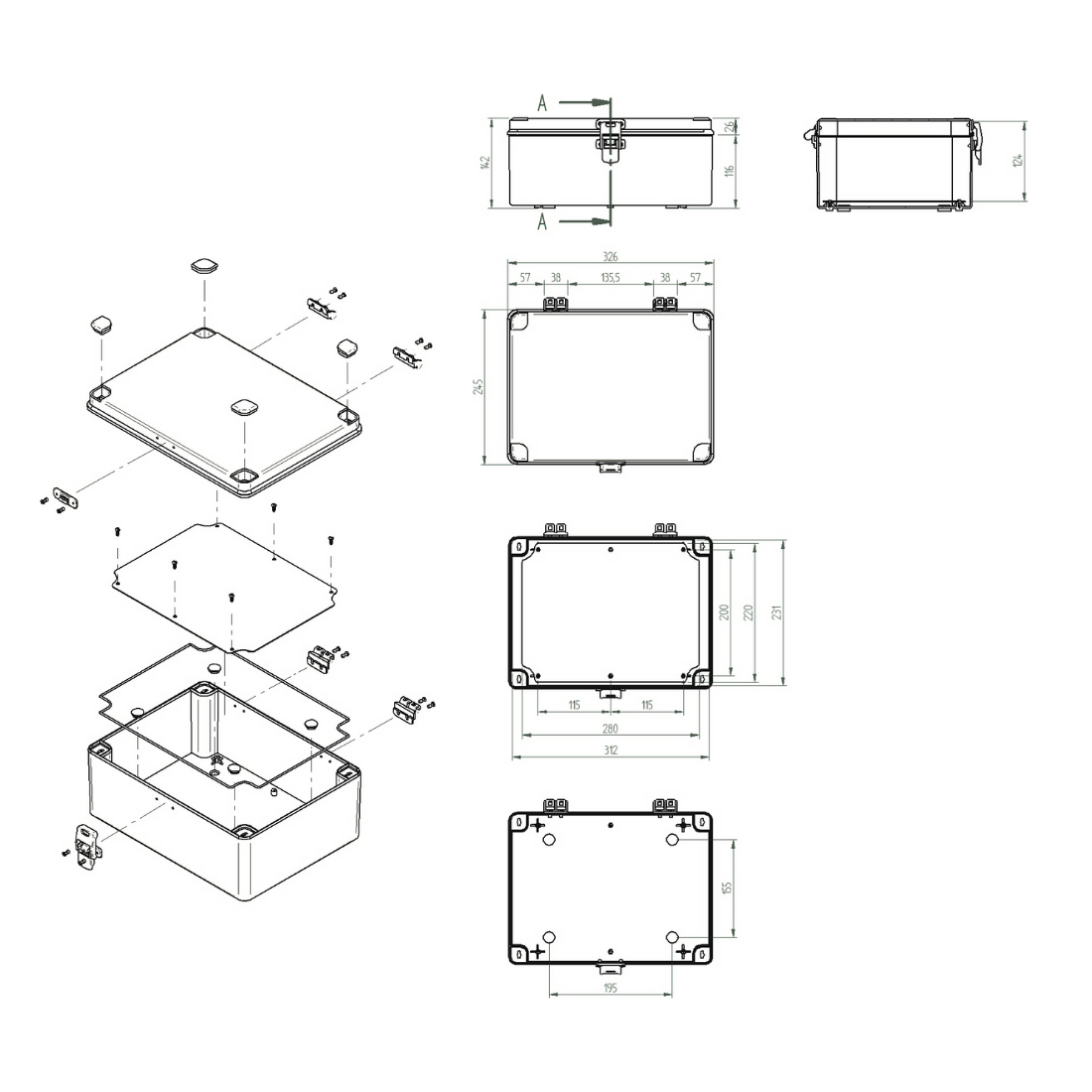 Quadro Multiplast 310x230x130MM Cinza DF IP66 - Schuhmacher