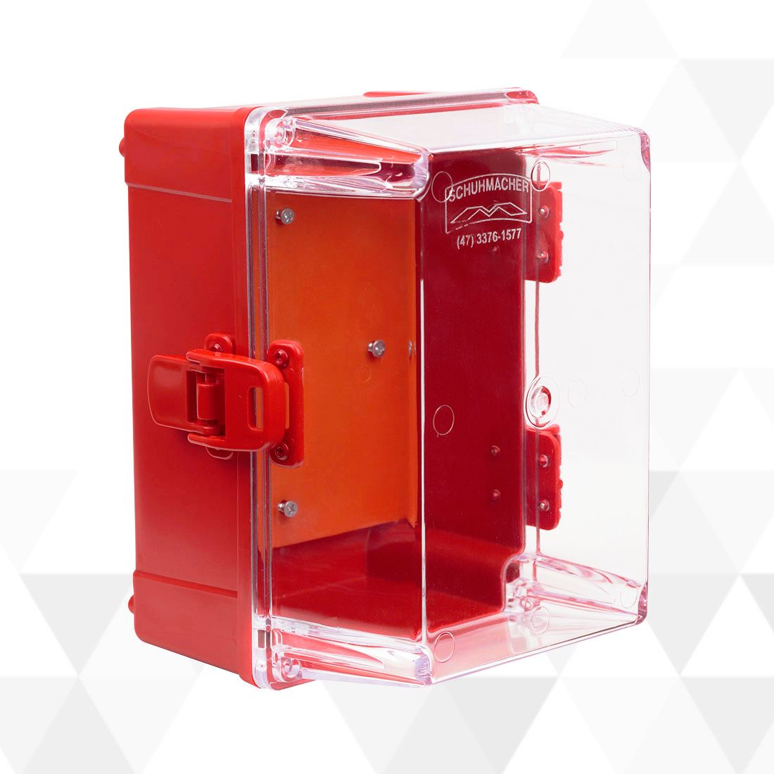 Quadro Plástico 200x140x140MM Vermelho/TR DF IP65 - Schuhmacher